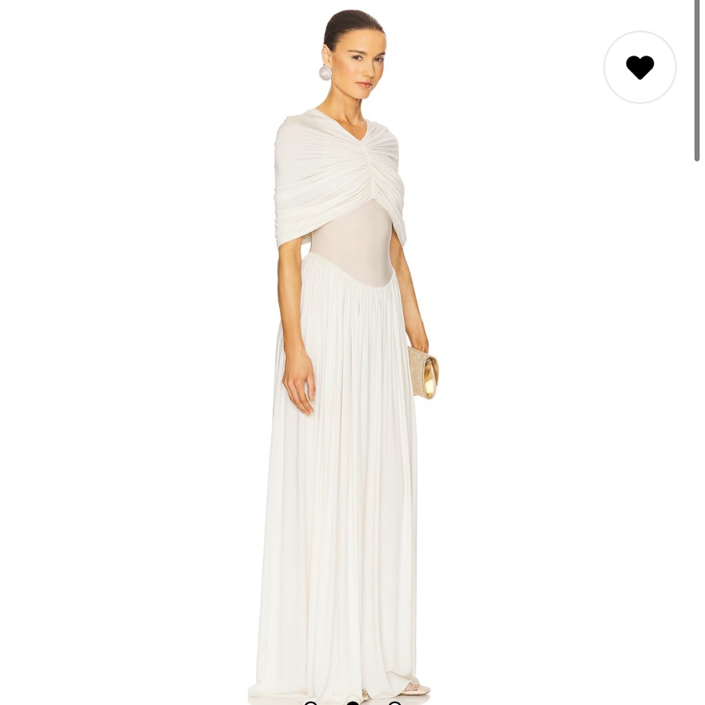 Helsa Philomena Jersey Dress in Vanilla cream white long maxi beautiful XS
